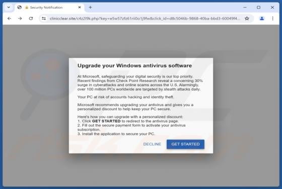 Upgrade Your Windows Antivirus Software POP-UP Scam
