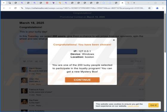 Congratulations! You Have Been Chosen! POP-UP Scam