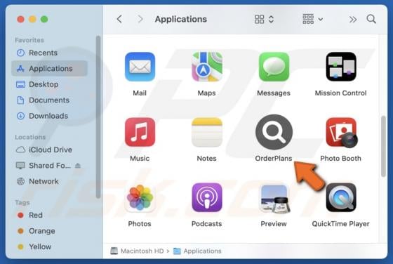 OrderPlans Adware (Mac)