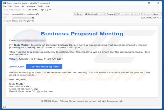 Business Proposal Meeting Email Scam