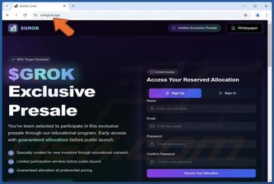 $GROK Presale Scam