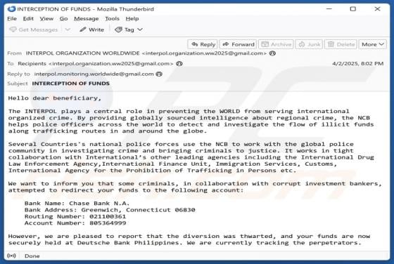 Criminals Attempted To Redirect Your Funds Email Scam