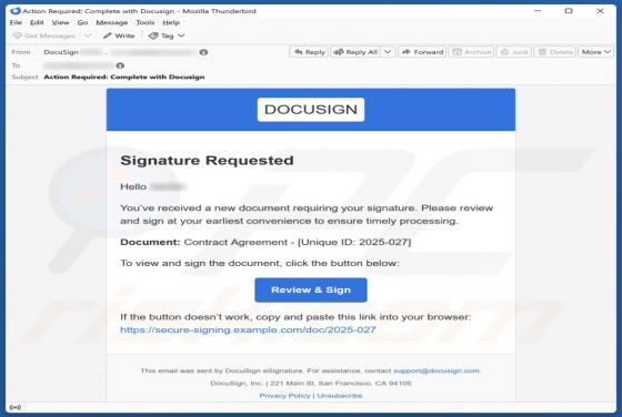 DocuSign - Signature Requested Email Scam