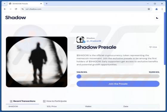 $SHADOW Presale Scam