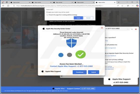 Apple Mac Security Center POP-UP Scam