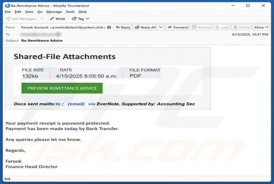 Shared-File Attachments Email Scam