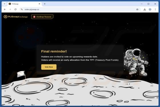 PIJSwap Voting Scam