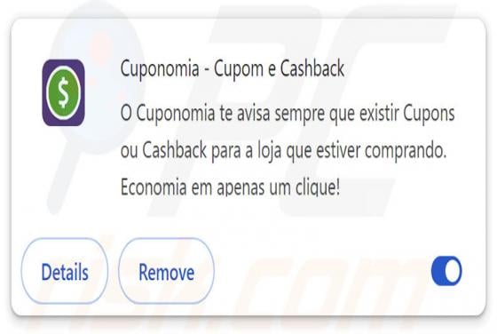 Cuponomia - Cupom e Cashback Unwanted Extension