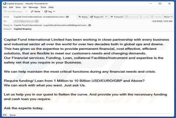 Capital Fund International Email Scam