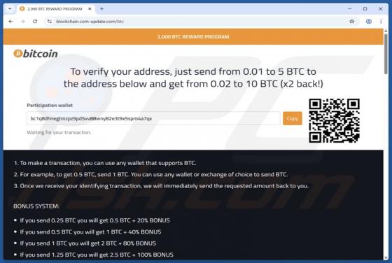 Bitcoin Reward Program Scam