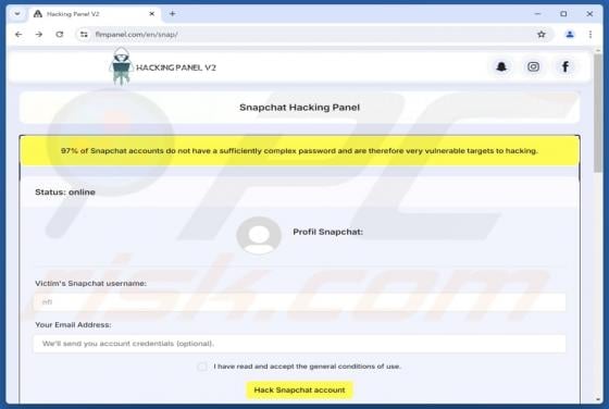 Snapchat Account Hack Scam