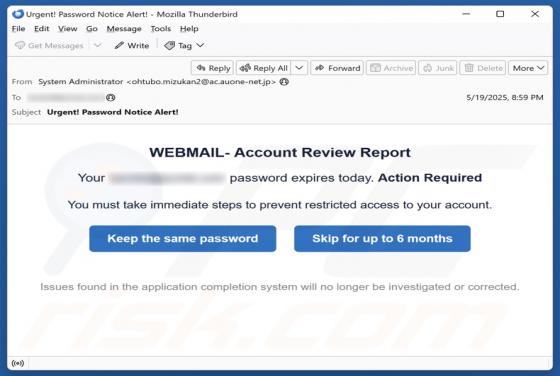 Account Review Report Email Scam