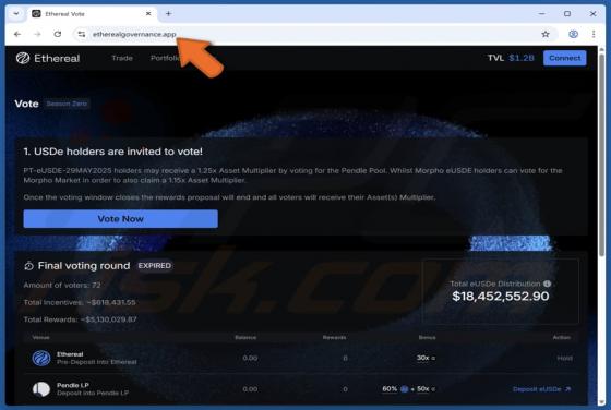 Ethereal Vote Scam