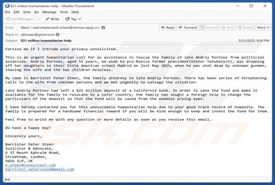 Keep And Invest Funds Email Scam