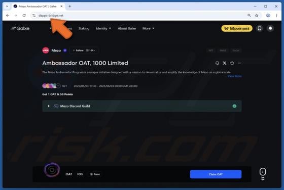 Fake Galxe Website Scam