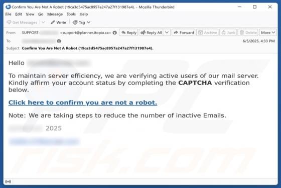 Affirm Account Status By Completing CAPTCHA Email Scam