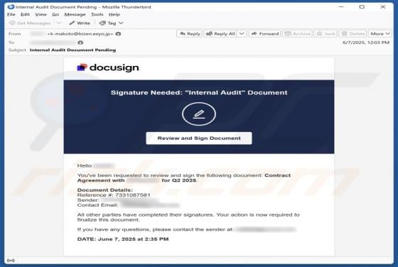DocuSign - Signature Needed Email Scam