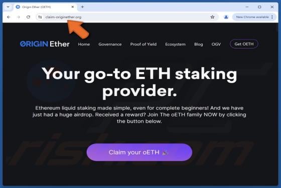 Origin Ether (oETH) Airdrop Scam