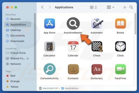 AssistiveMaster Adware (Mac)