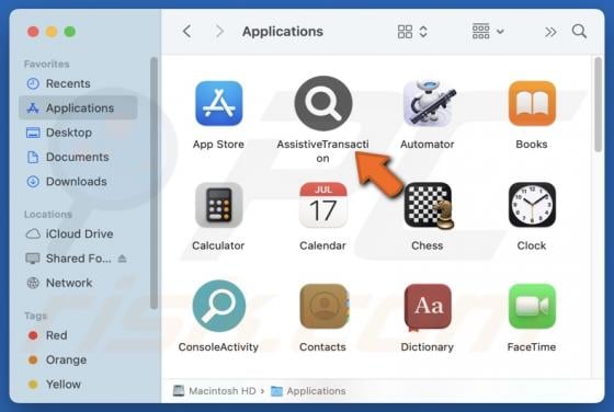 AssistiveTransaction Adware (Mac)