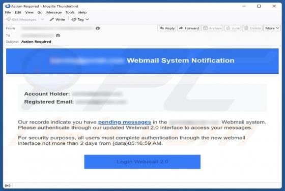 Webmail System Notification Scam