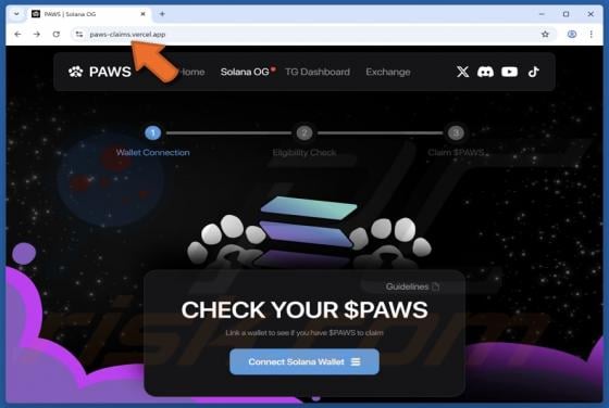Claim $PAWS Scam