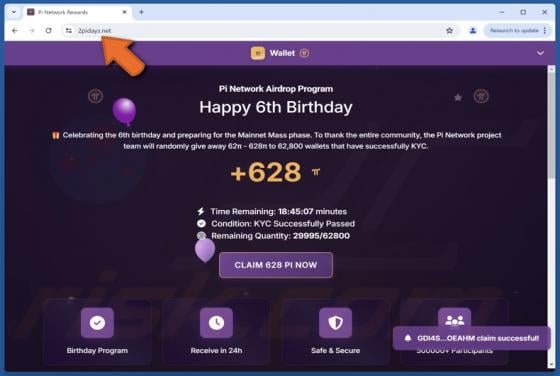 Pi Network Airdrop Scam