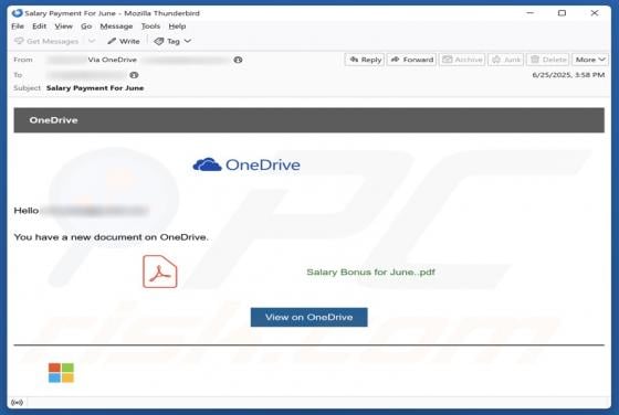 OneDrive - You Have A New Document Email Scam