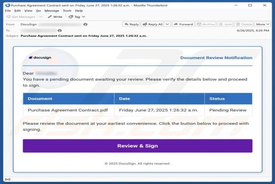 DocuSign - Document Review Notification Email Scam