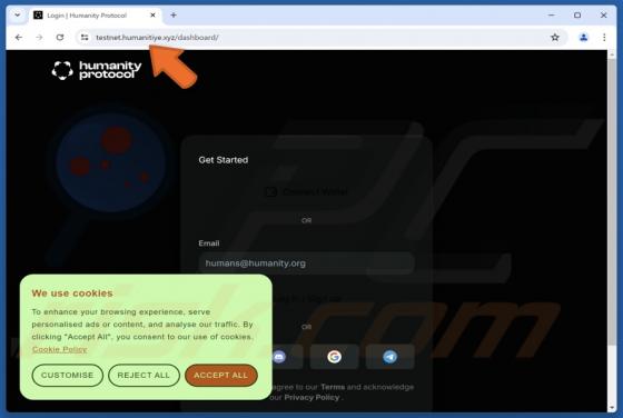 Fake Humanity Protocol Website Scam