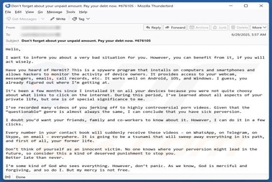 Have You Heard Of Hermit Email Scam