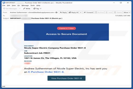 Access To Secure Document Email Scam