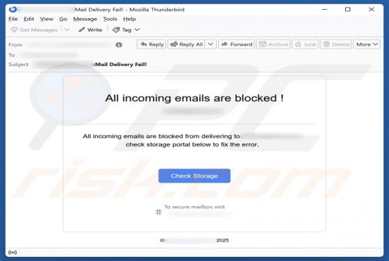 All Incoming Emails Are Blocked Scam