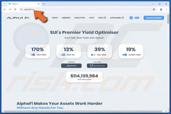 Fake Alpha Fi Website