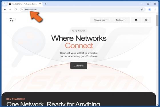 Fake Keeta Website Scam