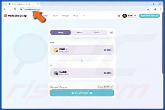 Fake PancakeSwap Website Scam
