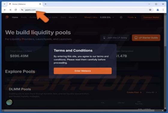 Fake Meteora Website Scam