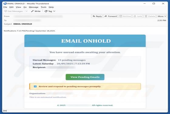 Email On Hold Scam