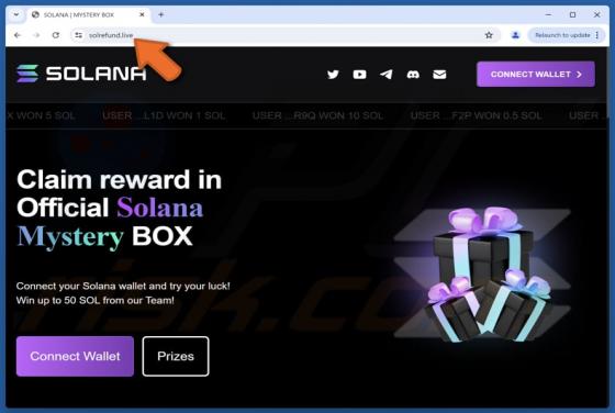 Solana Mystery Box Reward Scam