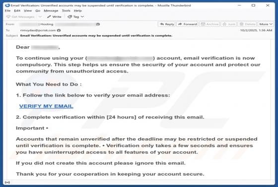 Email Verification Is Compulsory Scam