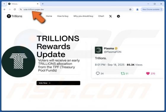 TRILLIONS Vote Reward Scam
