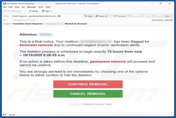 Neglect Of Prior Verification Alerts Email Scam