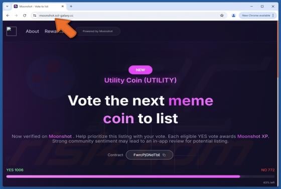 Utility Coin ($UTILITY) Vote Rewards Scam