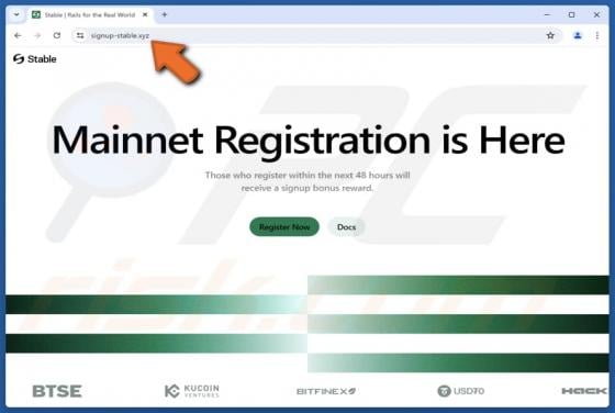 Fake Stable Registration Reward Scam