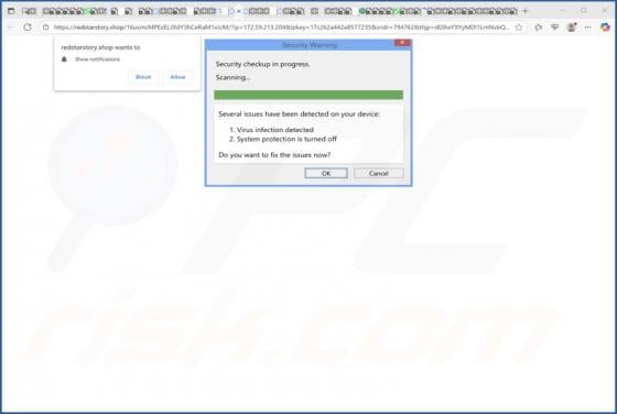 Security Checkup In Progress POP-UP Scam