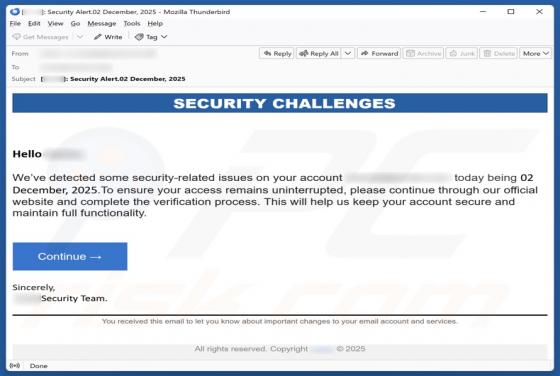 Security Challenges Email Scam