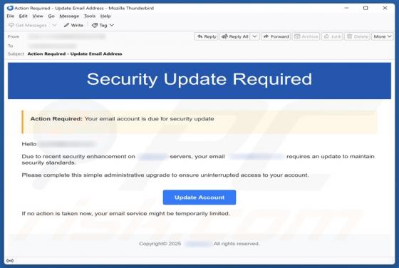 Security Update Required Email Scam