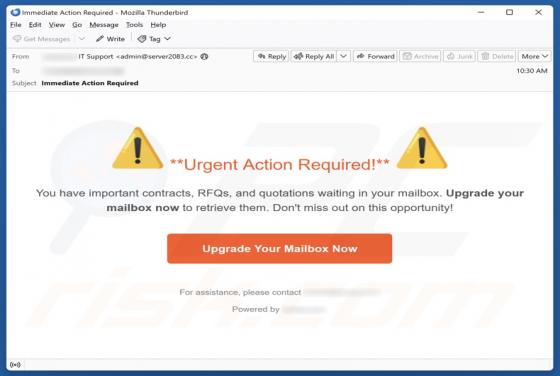 Urgent Action Required Email Scam