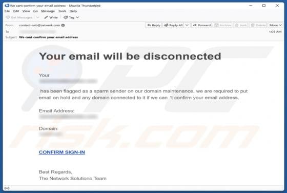 Your Email Has Been Flagged As A Spam Sender Scam
