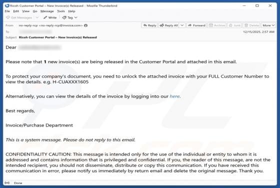 Invoices Are Being Released Email Scam